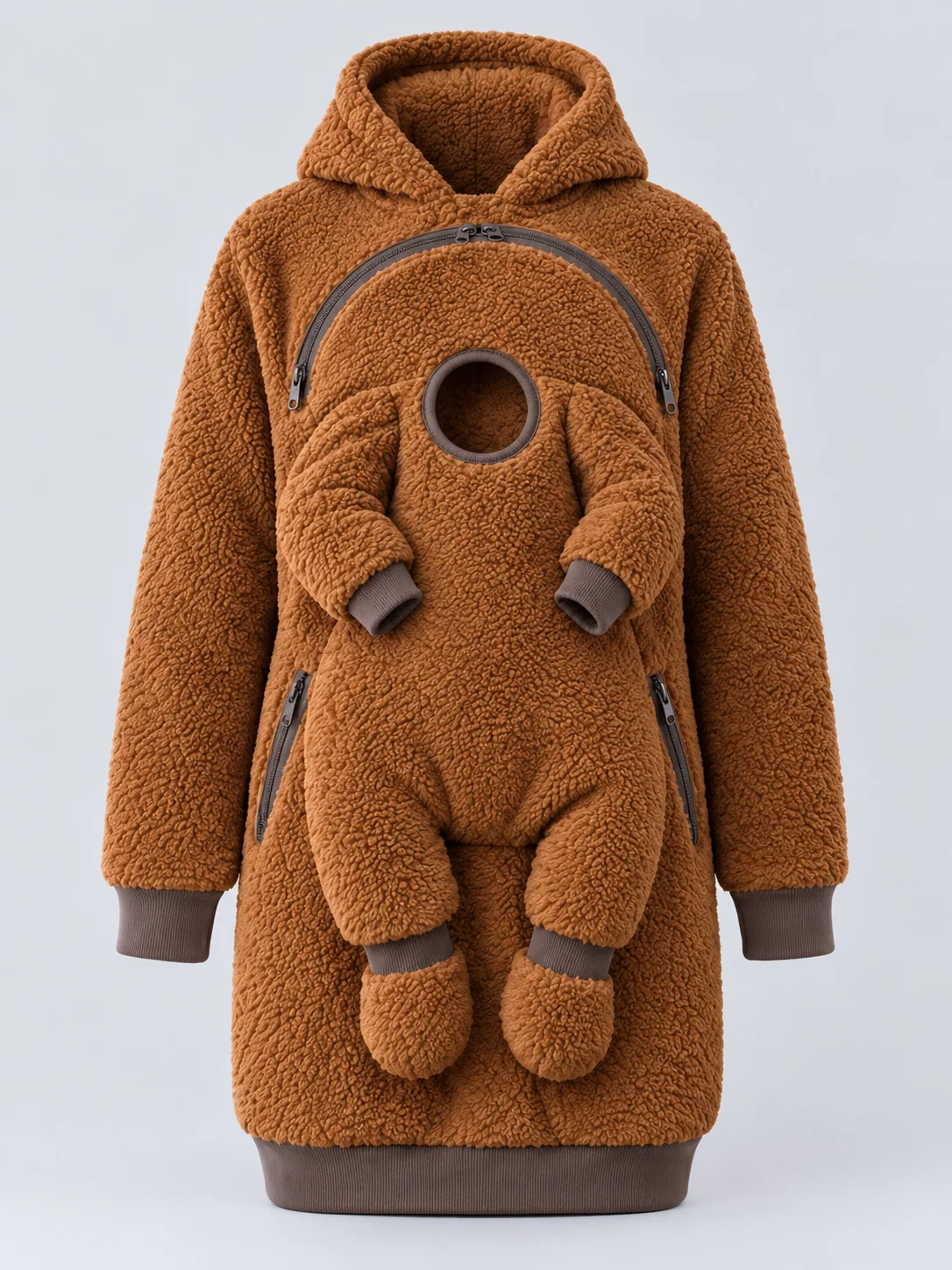 SnugNest sherpa hoodie color and fabric detail