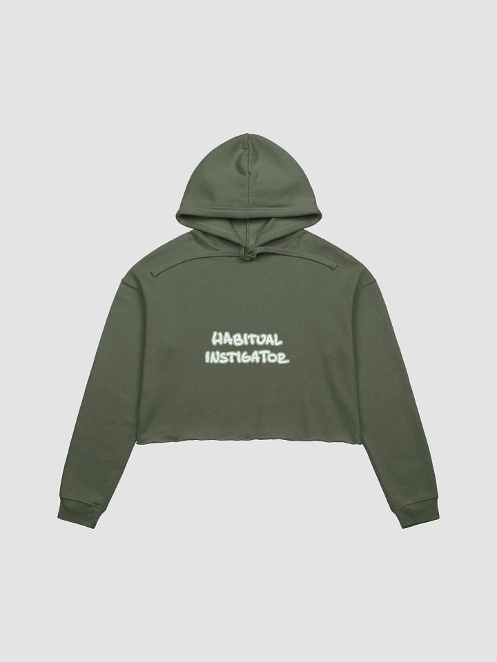 HABITUAL INSTIGATOR (lined design, #96B697) fleece cropped hoodie product image (14)