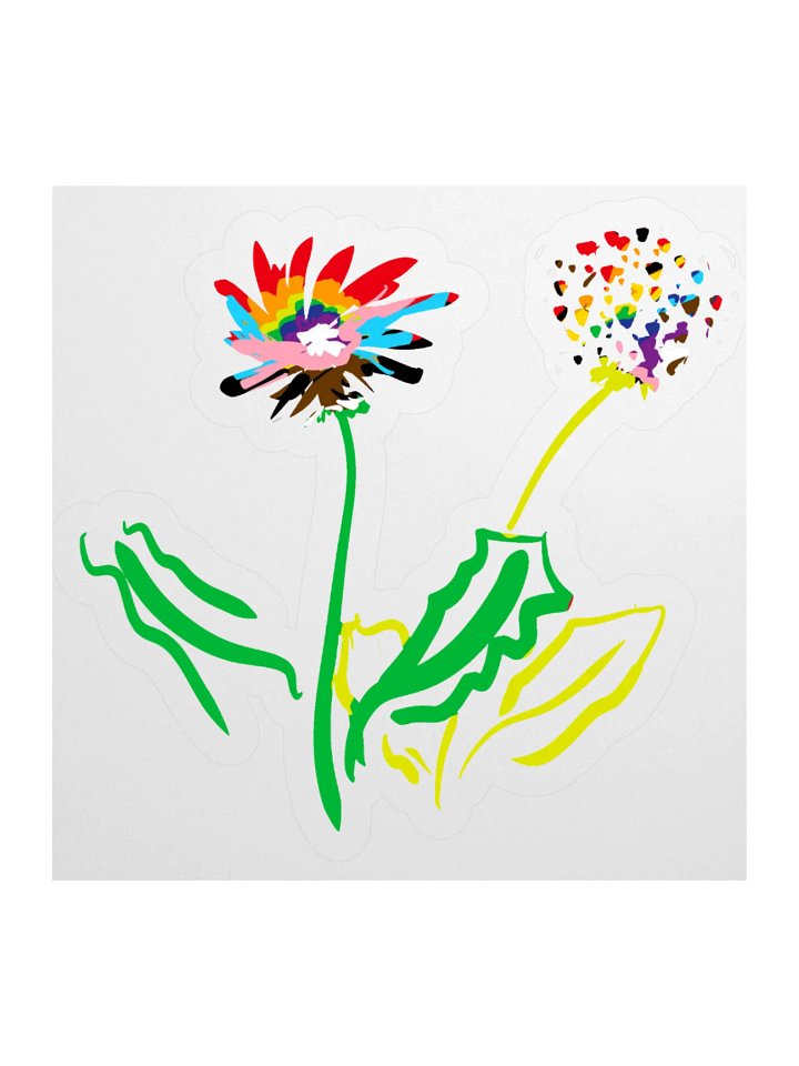 Progress Pride Flag Dandelions Sticker product image (1)