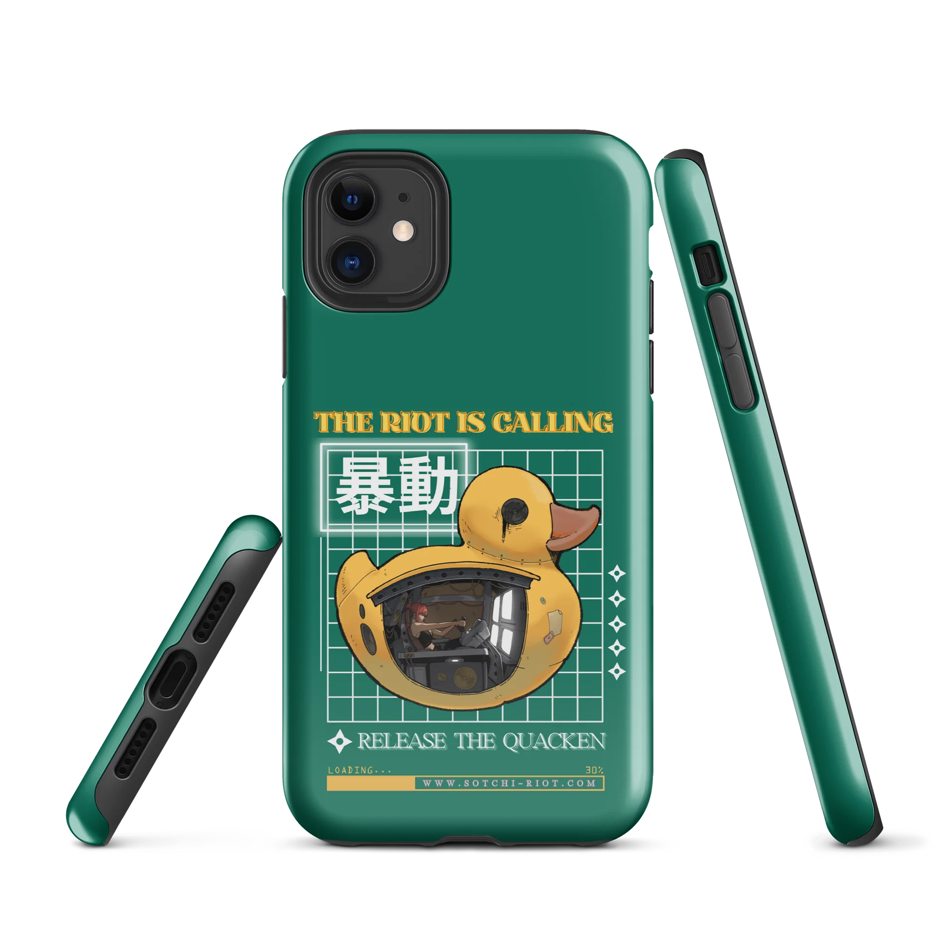 [iPhone Cases FOREST GREEN] THE RIOT IS CALLING. RELEASE THE QUACKEN product image (1)