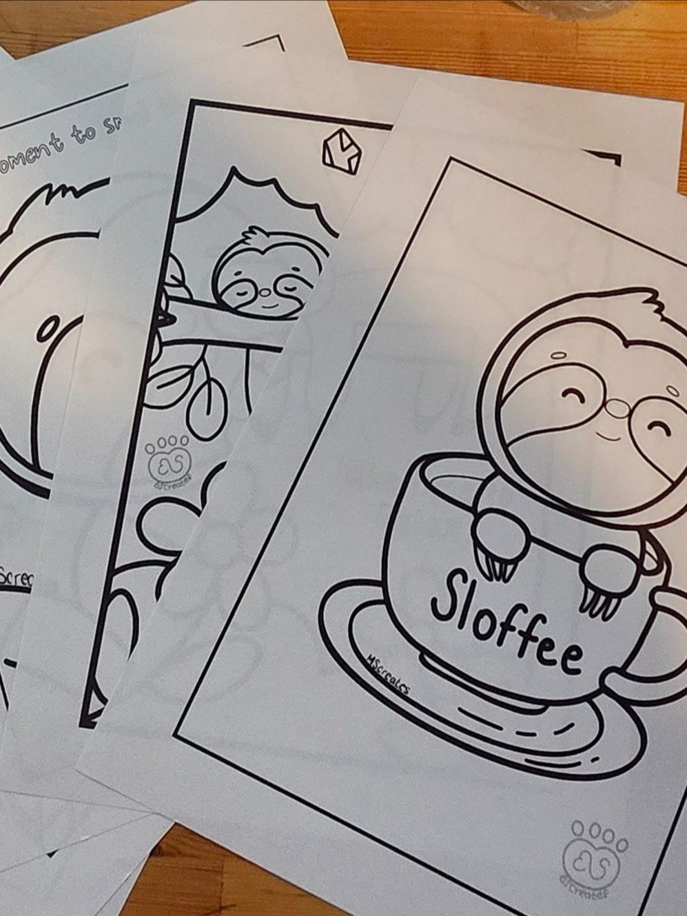 Sloth- mental health coloring page product image (7)