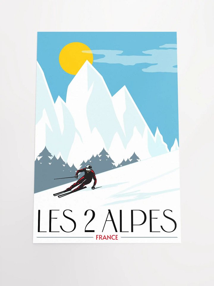 Skiing the Sunlit Slopes - Les 2 Alpes Poster product image (1)