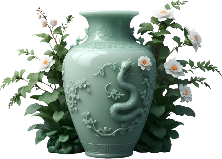 Celadon Jade Vase – Year of the Snake PNG product image (1)