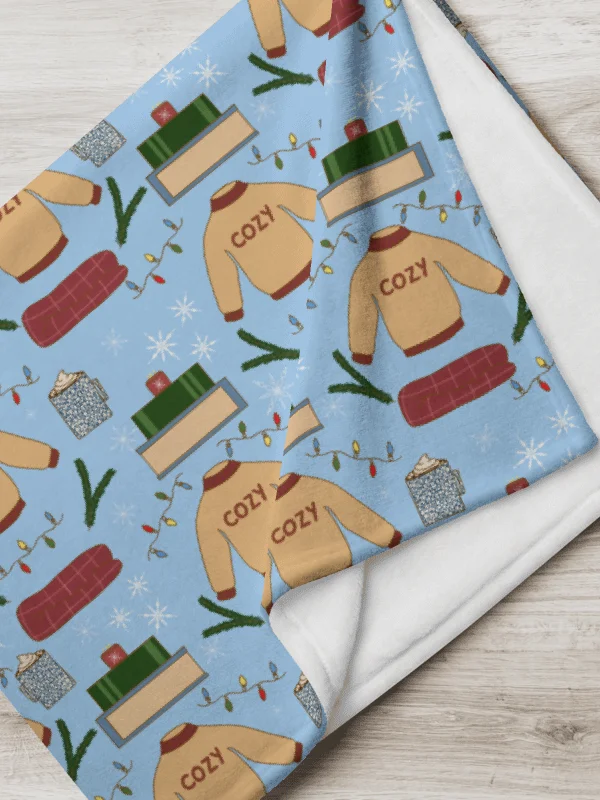 Cozy Winter in Blue Throw Blanket product image (1)