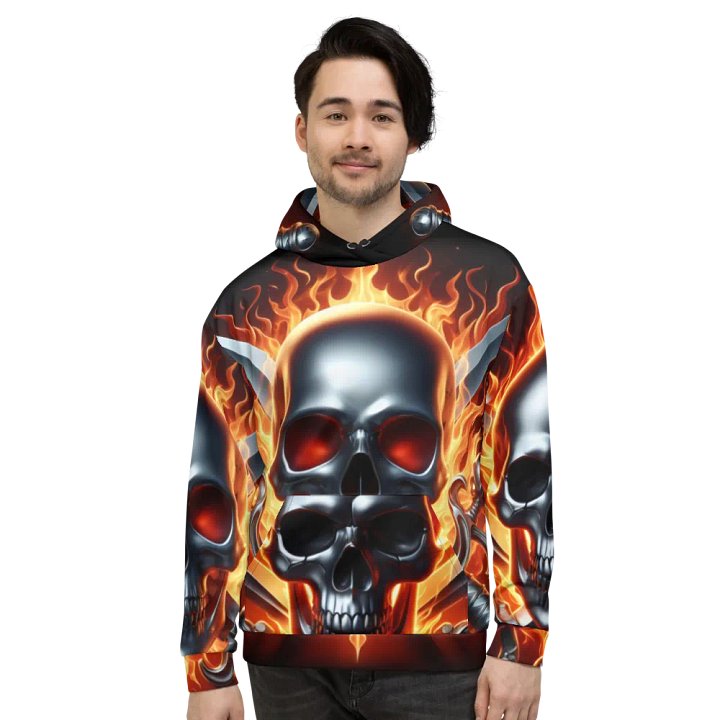 Fiery Skull Swords - Unisex Skull Hoodie #24 product image (2)