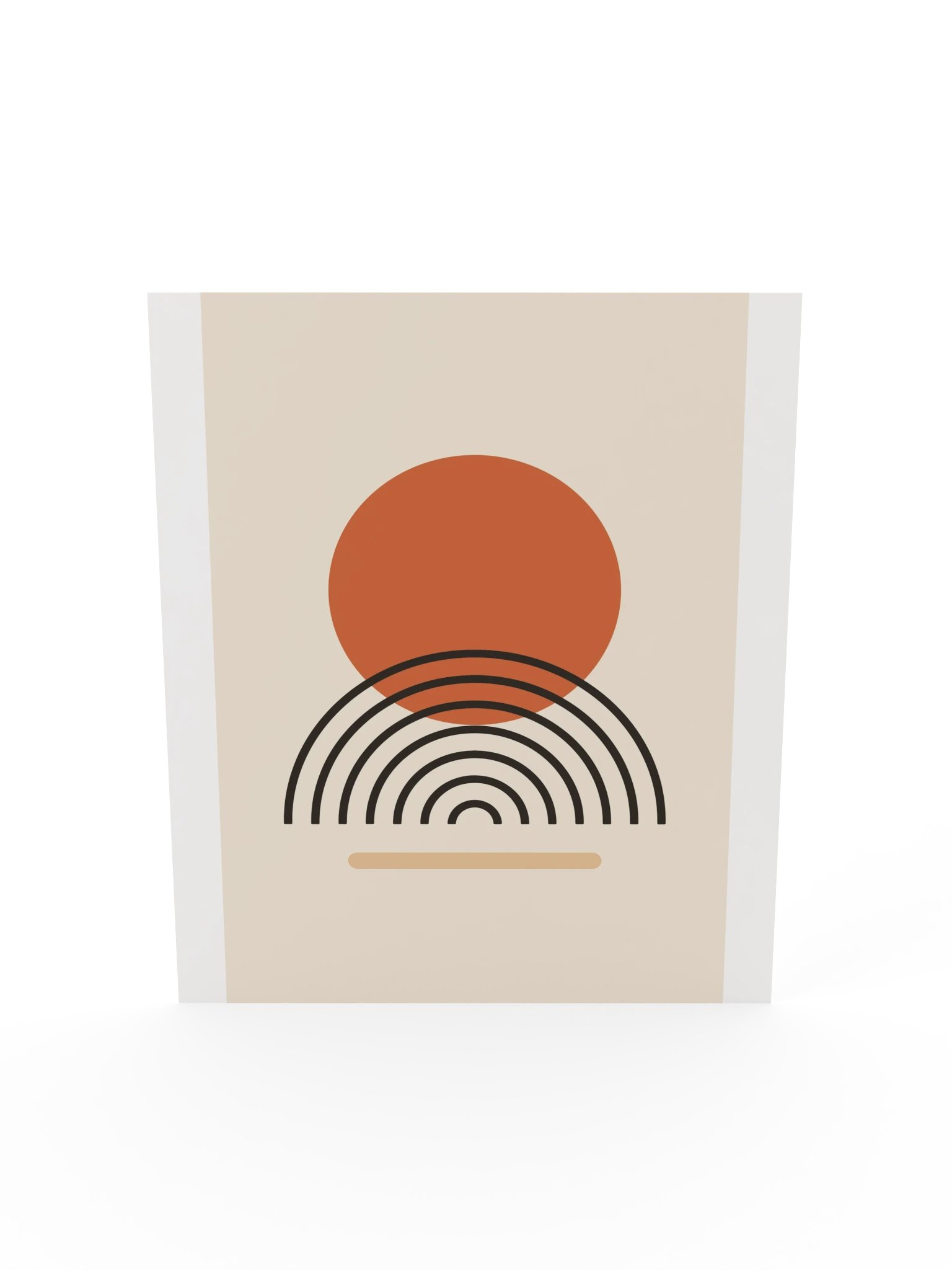 Terracotta Sun Horizon Print | Mid Century Bathroom Wall Art product image (7)