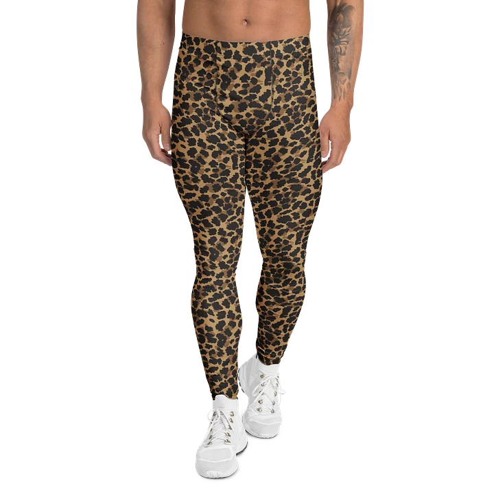 Bold Leopard Print Men's Leggings for Active Wear product image (1)