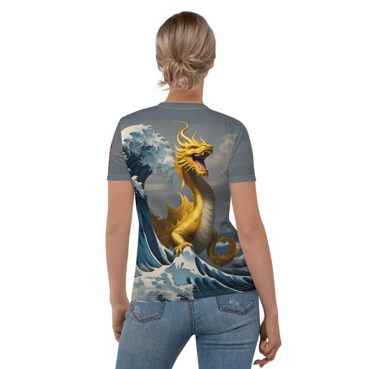 Dragon and the wave/ All-Over Print Women's Crew Neck T-Shirt by Sublicolor product image (1)