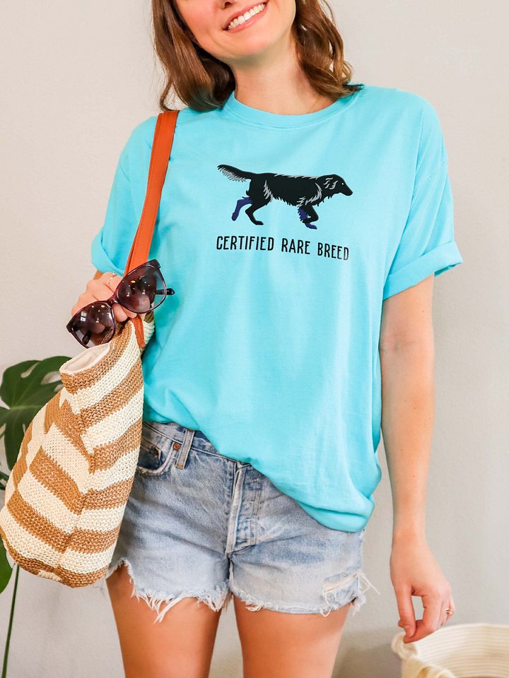 Certified Rare Breed T-Shirt(Embroidered) of a Flat-Coated Retriever(Black) product image (2)