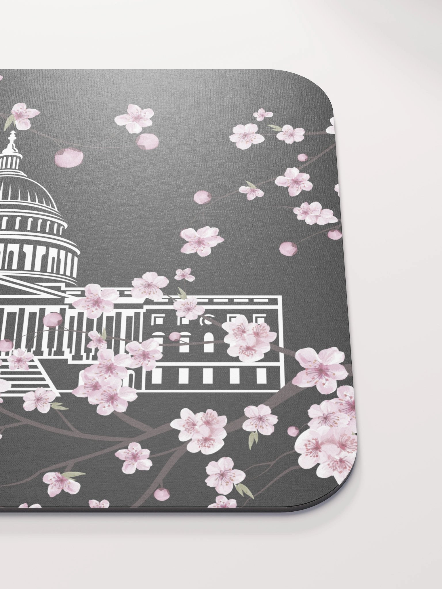 Cherry Blossom Black Mouse Pad product image (5)