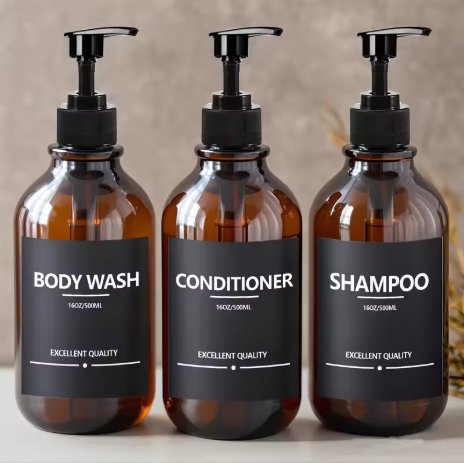 Reusable Amber Shower Dispenser Bottles product image (1)