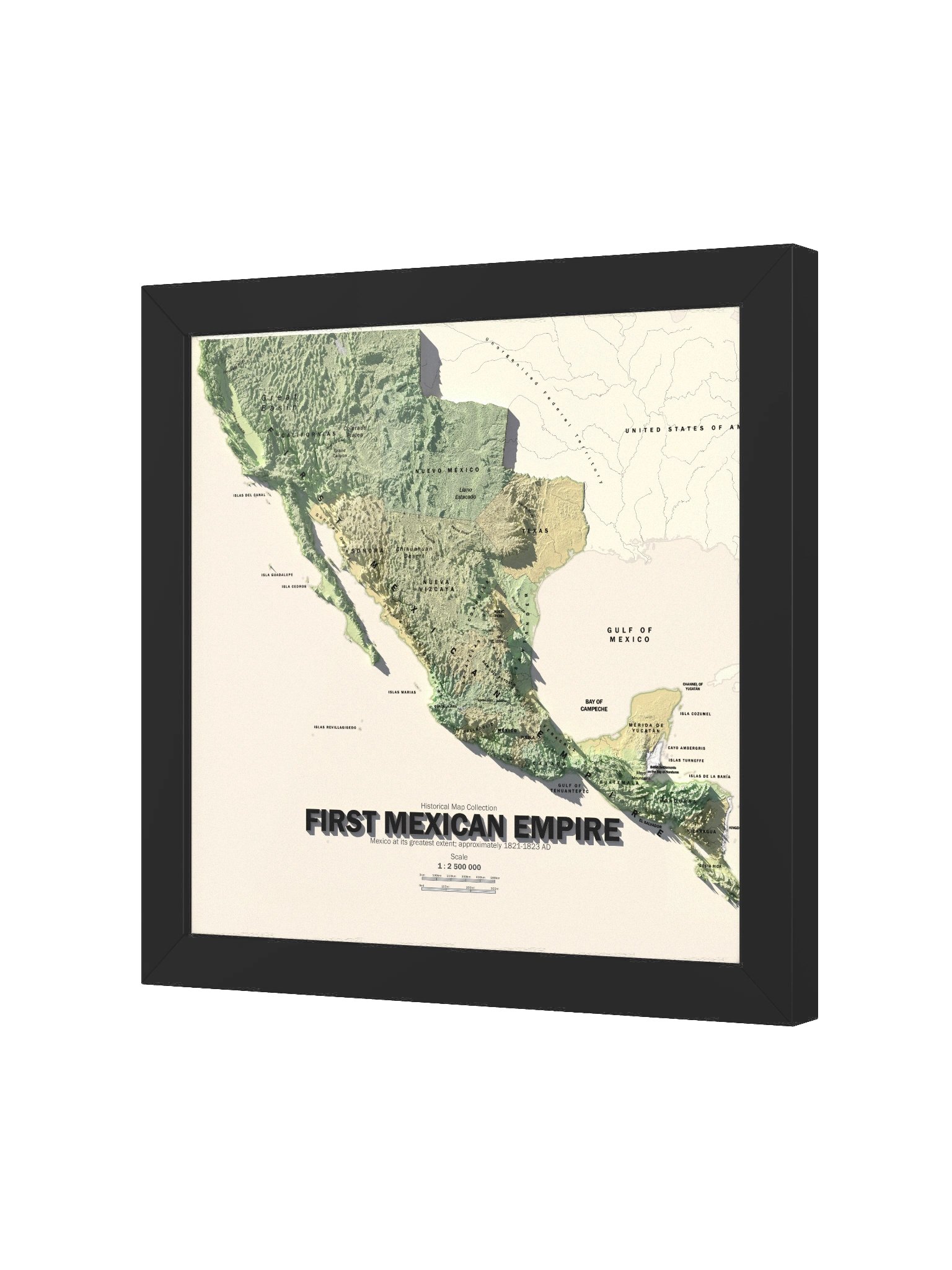 The First Mexican Empire - 1821 - Framed Map product image (2)