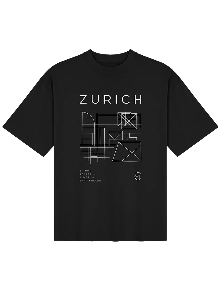Zurich Blueprint Oversized T-Shirt product image (1)