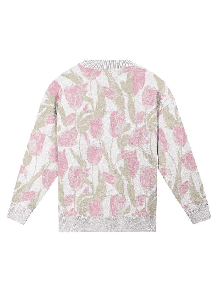 Pink Tulips Knit Crewneck Sweater product image (10)