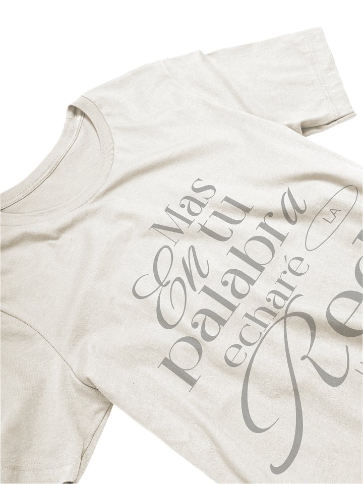 Lucas 5:5 Spanish Phrase Typography T-Shirt product image (13)