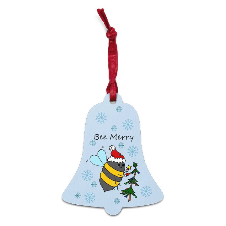 Bee Merry Holiday Cheer Wooden Ornaments product image (1)