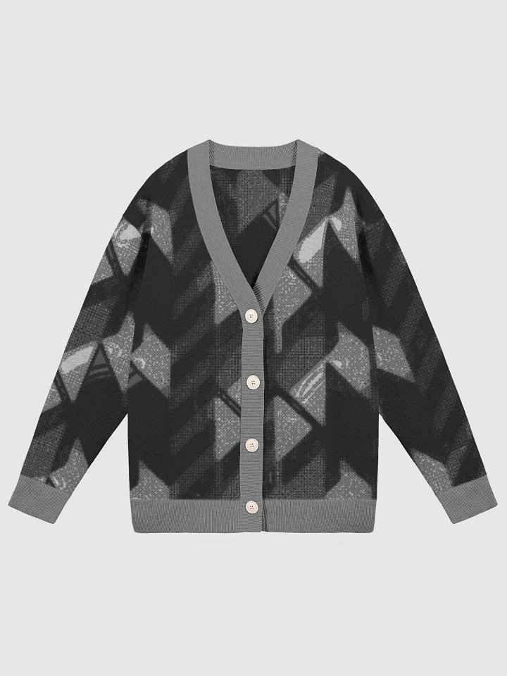 Knitted Gray Houndstooth Cardigan product image (1)