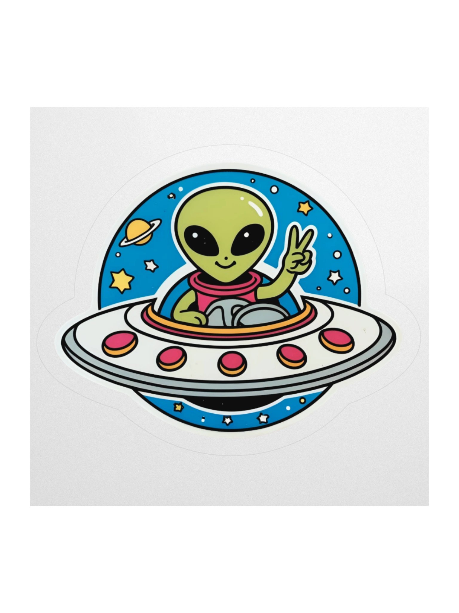 Peaceful Alien Kiss Cut Stickers product image (1)