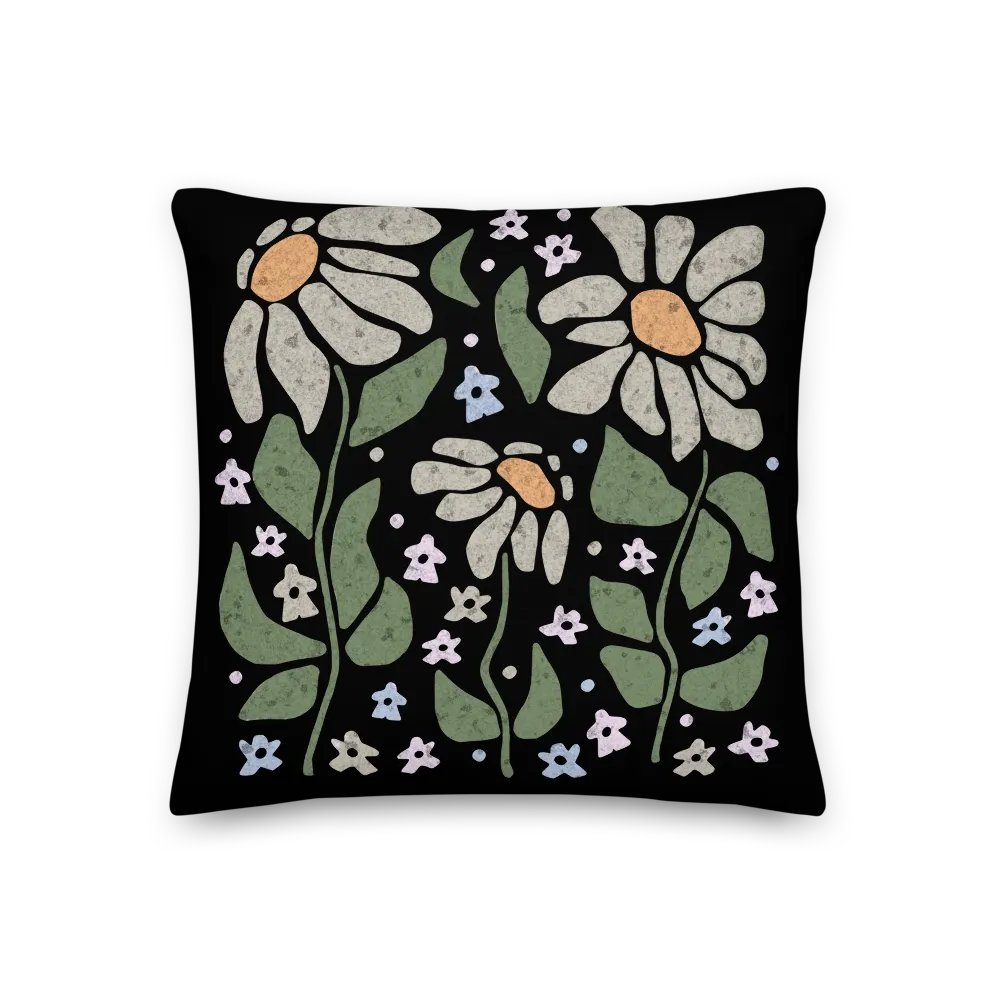 Pastel Floral Dancing Meeples 18" x 18" Pillow - Black product image (2)