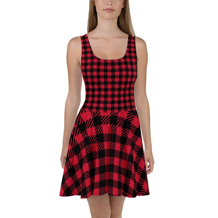 Bold Buffalo Plaid Skater Dress product image (2)