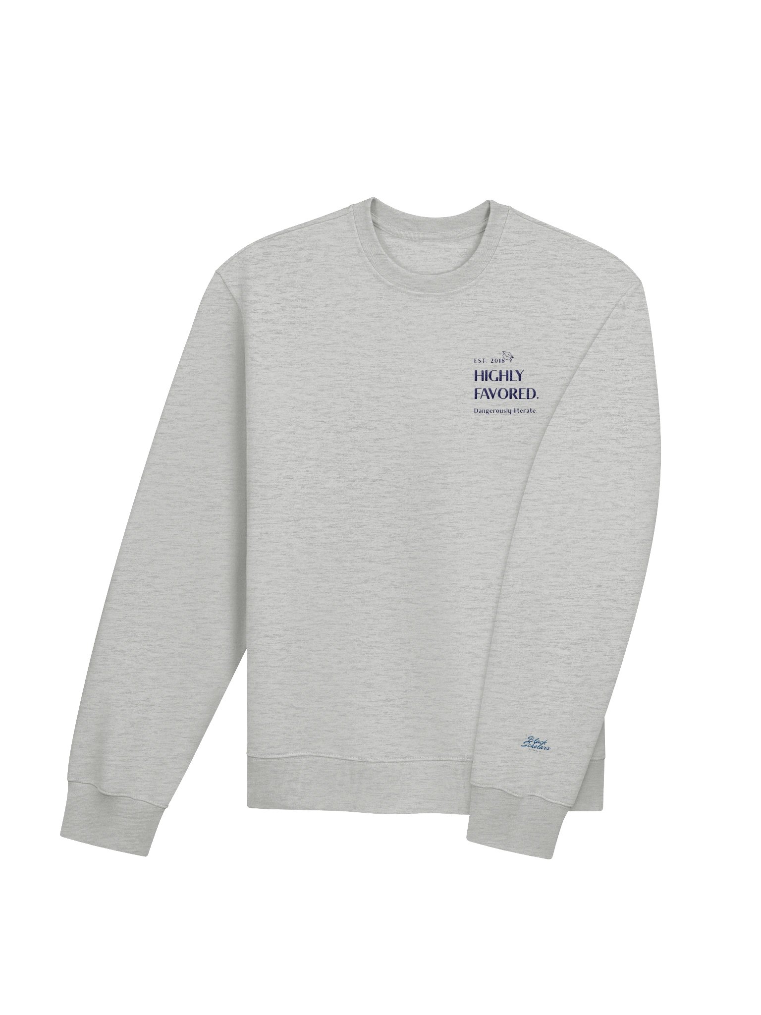 Highly Favored. Dangerously literate. Oversized gray sweatshirt. product image (4)