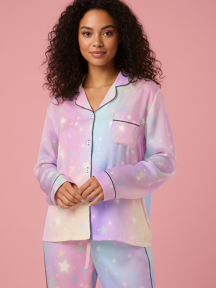 Starry Night Silky Pajama Top product image (1)