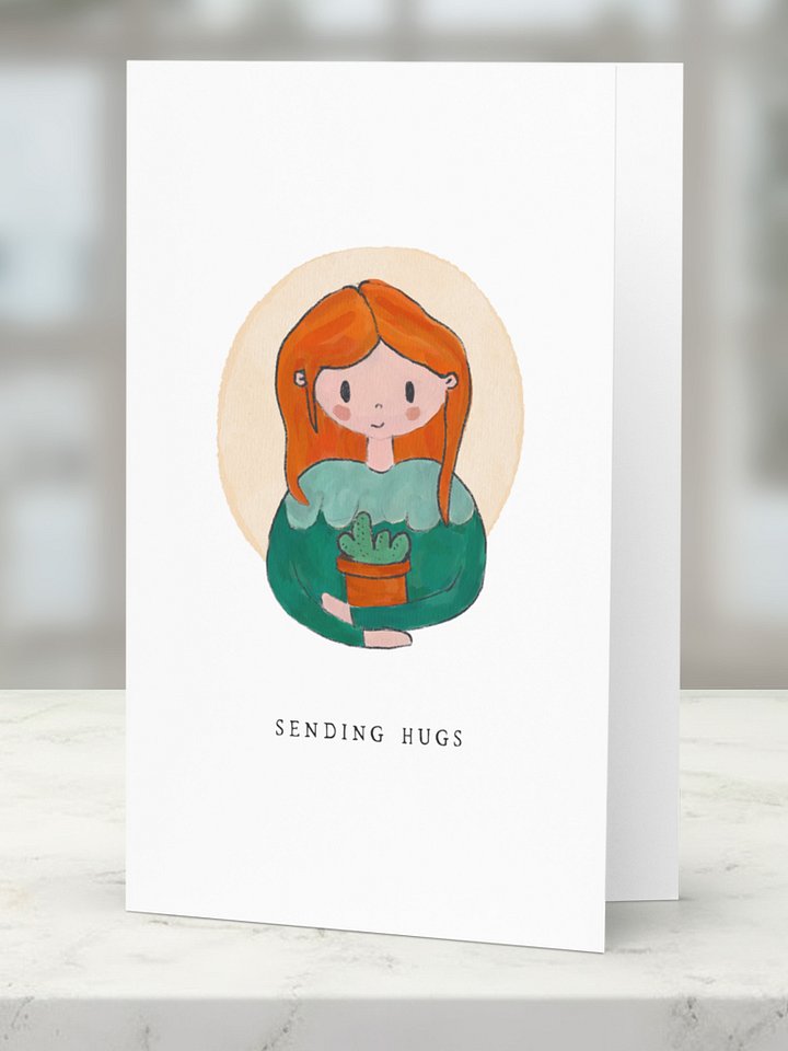 Sending Hugs Plant Hugging Lady Card product image (1)