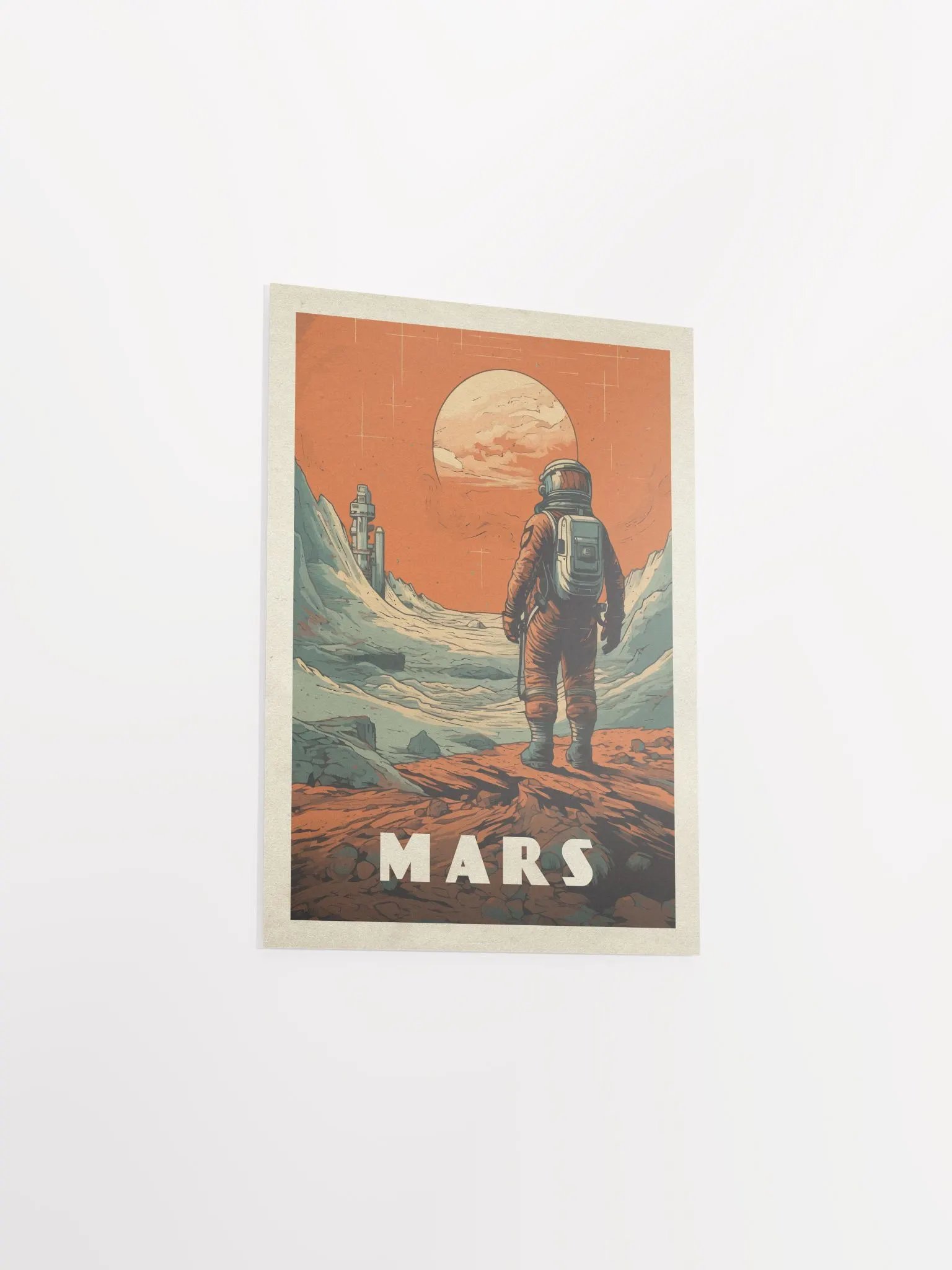 Mars, colony, astronaut — Vintage space poster product image (8)
