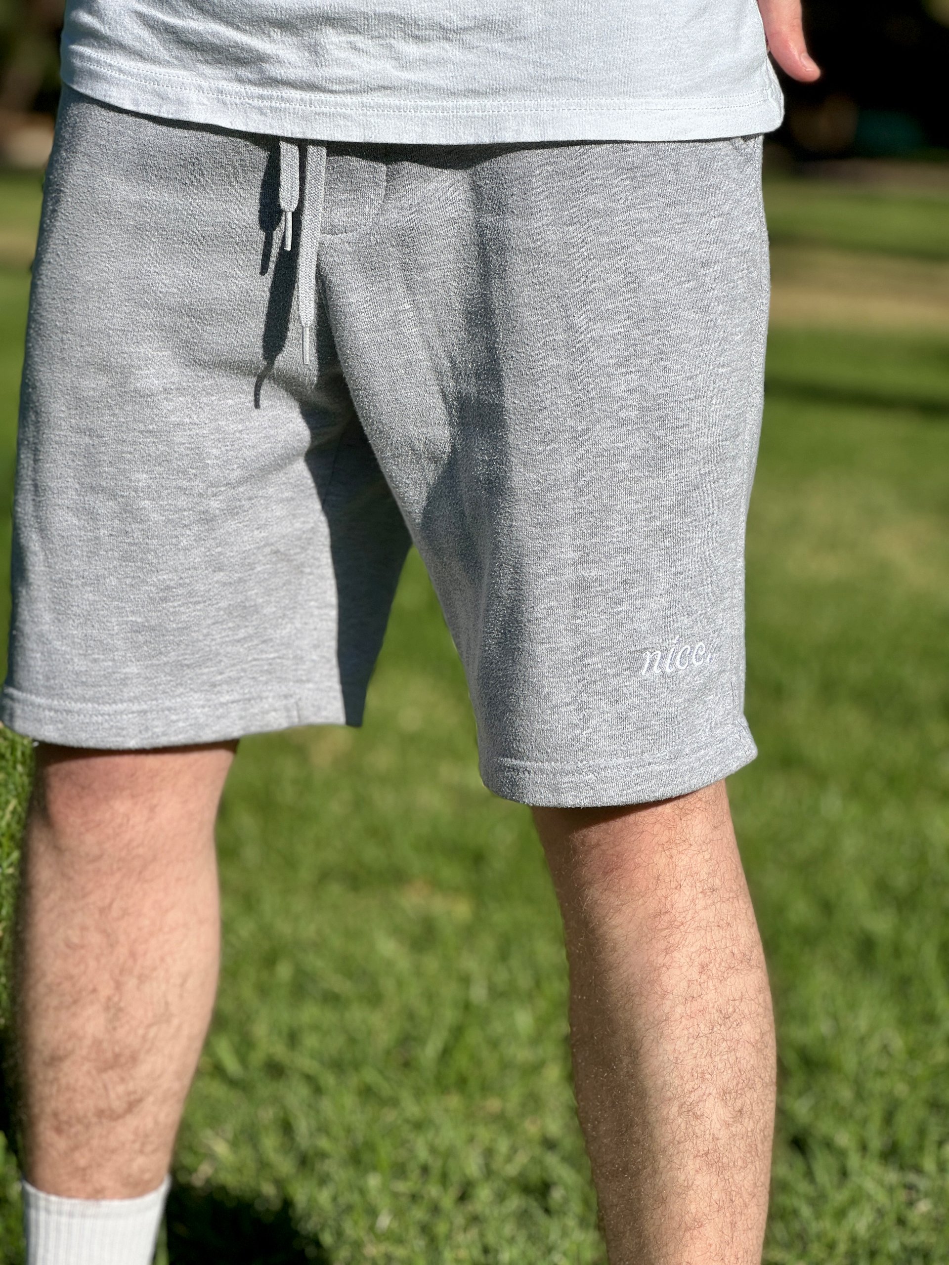 Nice. Embroidered Sweatshorts (Grey) product image (6)