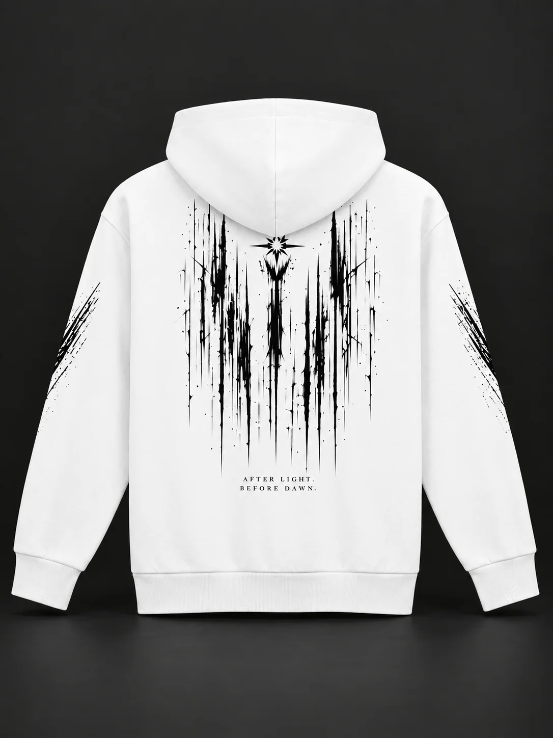BLAVK NOCTURNE Graphic Hoodie — White product image (2)