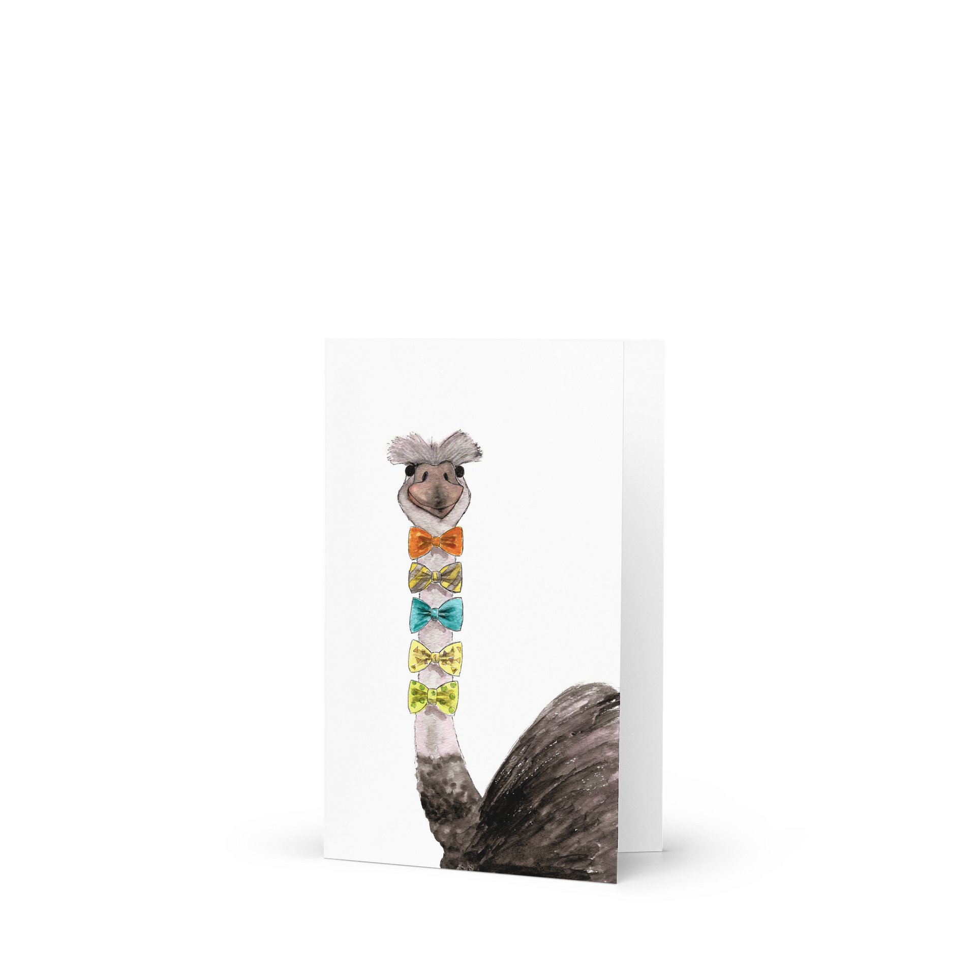 Watercolor Ostrich Quirky Greeting Card product image (1)