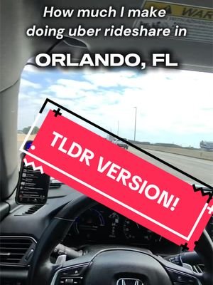 TLDR; shortened version! My work days on @Uber as a rideshare driver in #orlando 