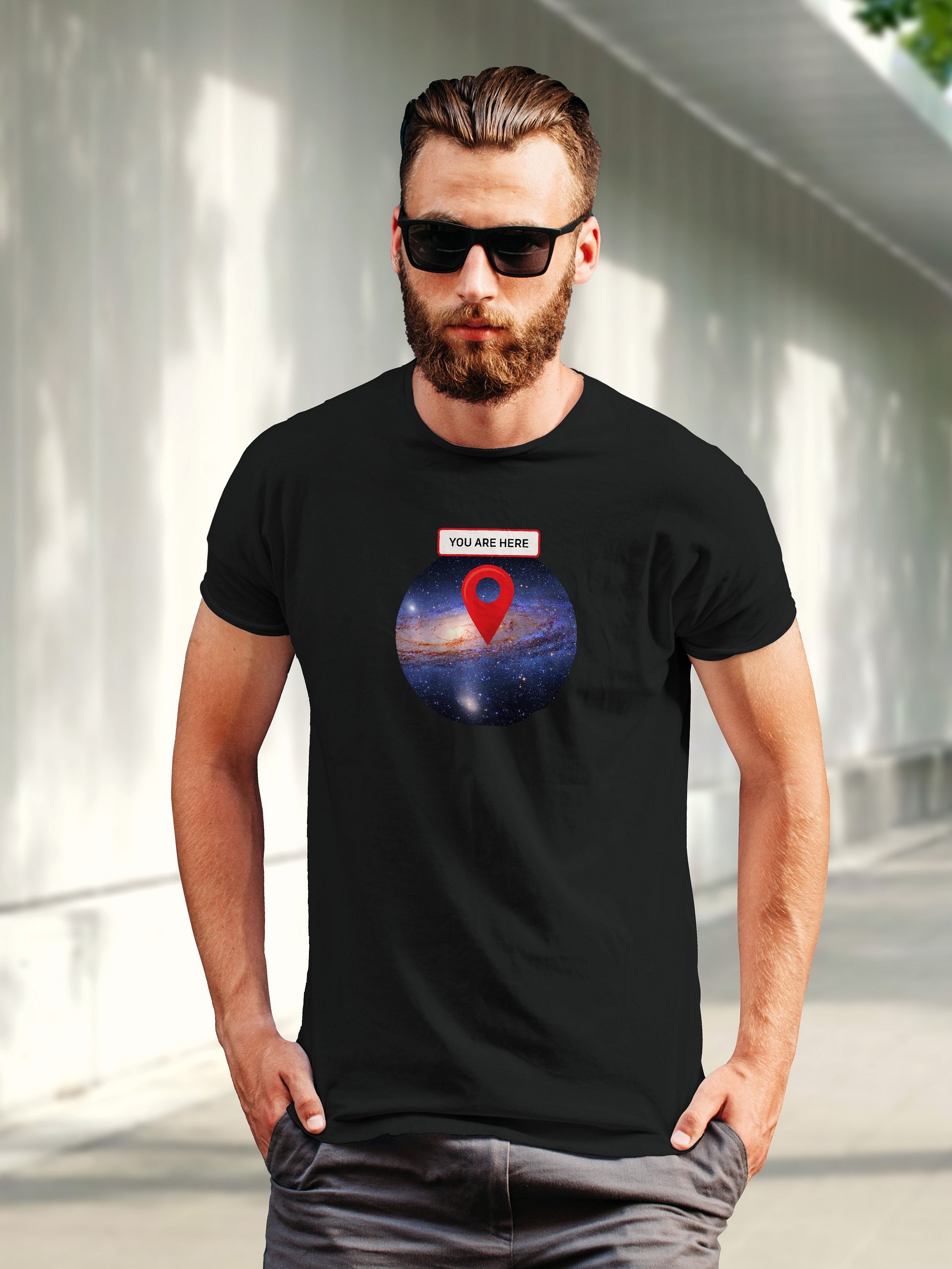 You are here: Milky Way galaxy map — Short-Sleeve Unisex T-Shirt. Space T-Shirt, star map product image (1)