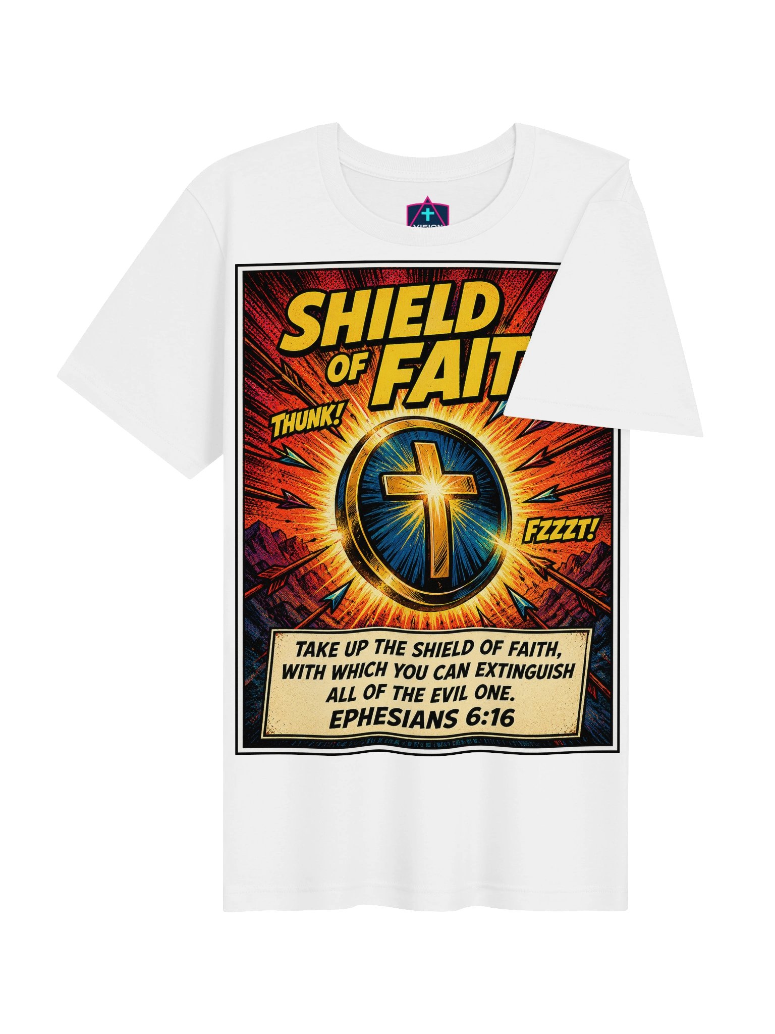 Shield of Faith - Unisex Christian Faith Comic Tee product image (6)