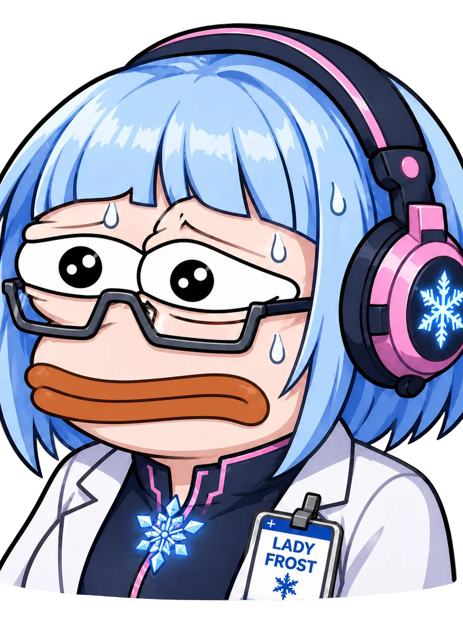 Lady Frost Pepe Emote - Die Cut Sticker product image (1)