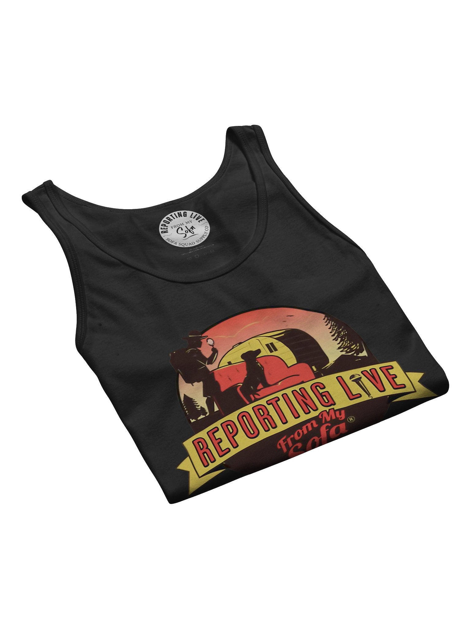 Reporting Live From My Sofa Logo Tank Top product image (39)