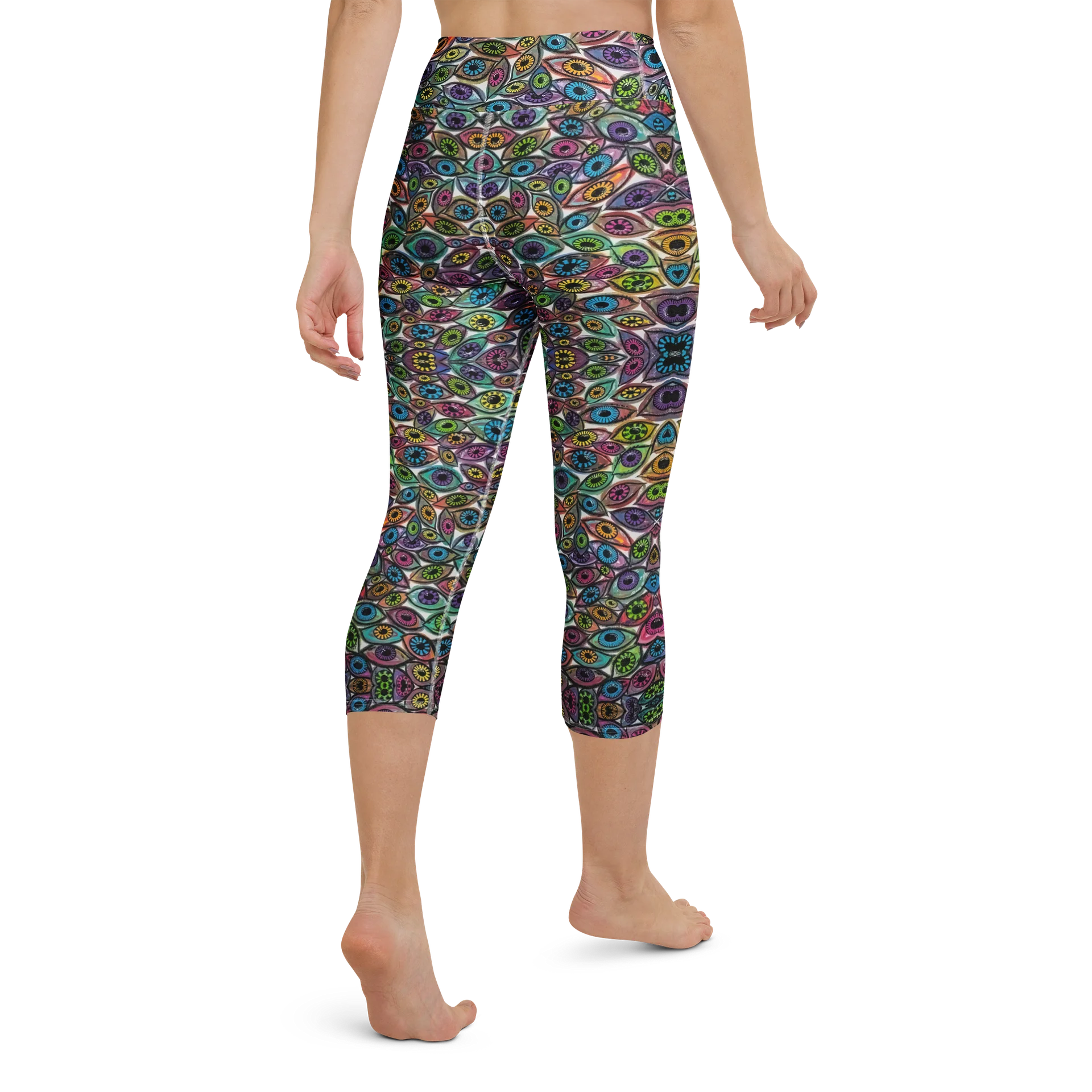 Psychedelic Eyes Yoga Capri Leggings | Eye See You Too product image (3)