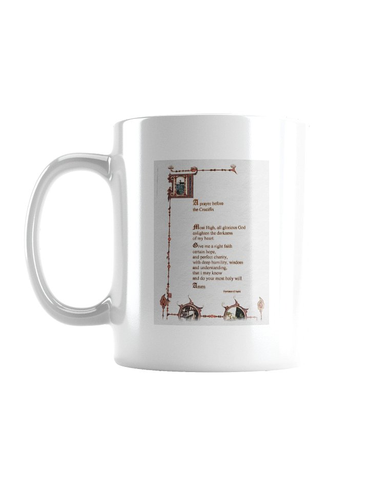 White Prayer Mug of St. Francis of Assisi product image (1)