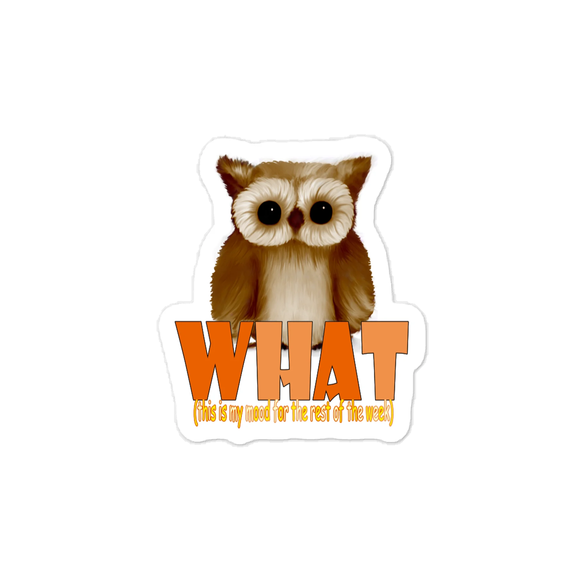 Owl "WHAT" Kiss-Cut Vinyl Decals product image (1)