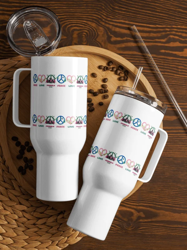 Peace Love F1 Travel Mug product image (1)