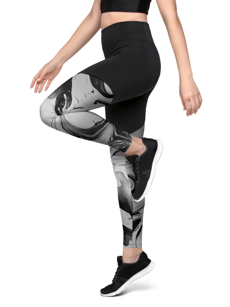Black Marble-Sports Leggings product image (5)