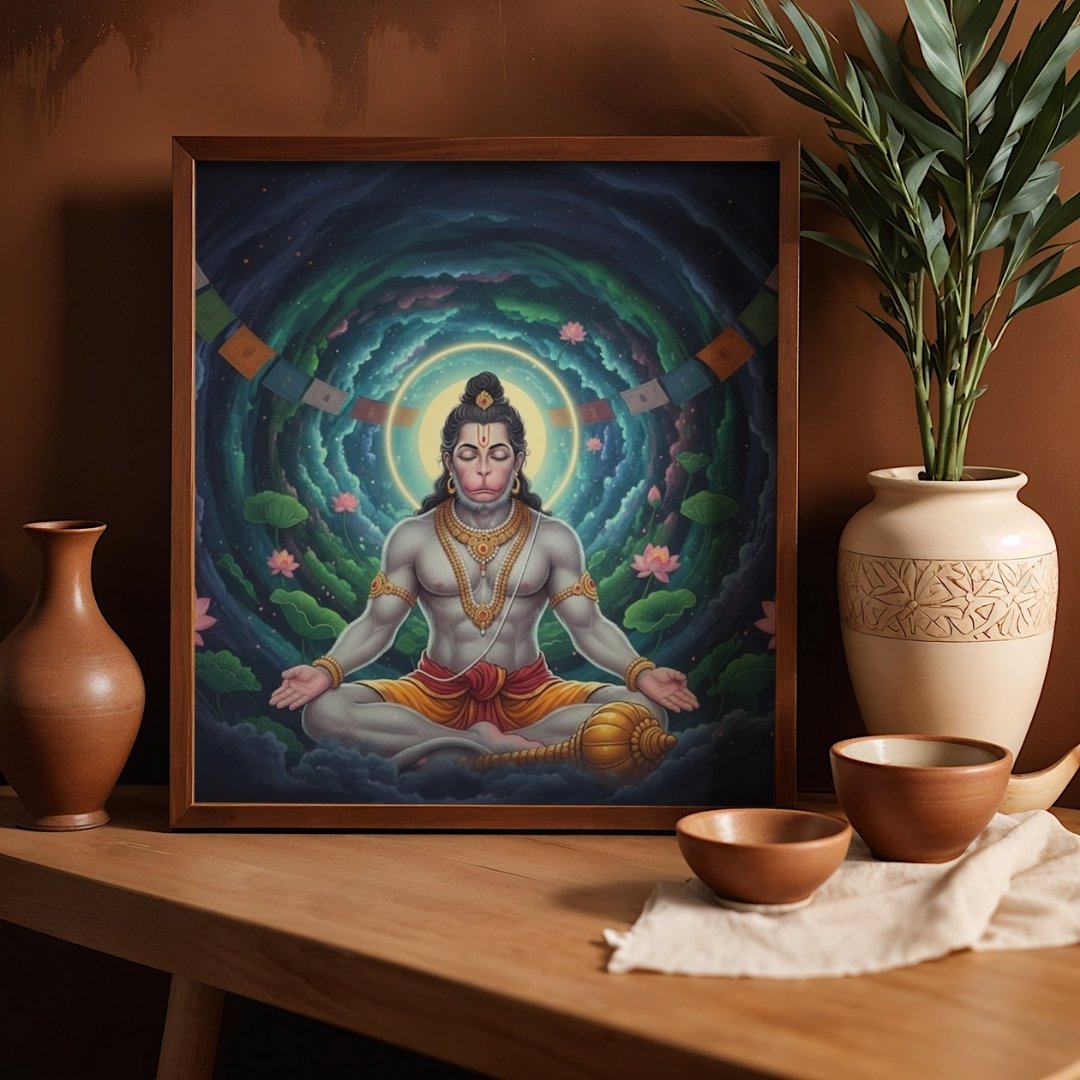 Cosmic Devotion / Meditating Hanuman Framed product image (15)