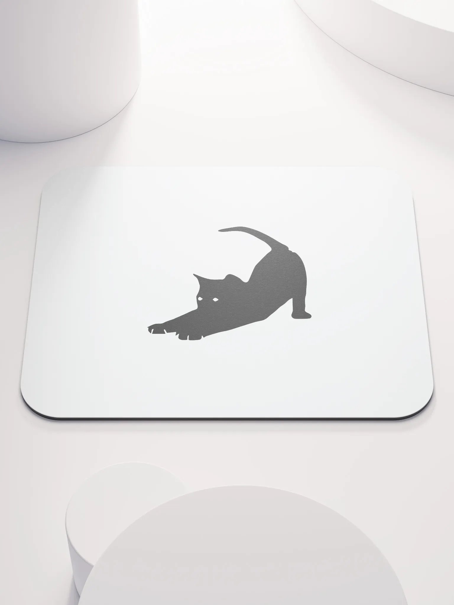 Stretching Black Cat Mouse Pad product image (1)