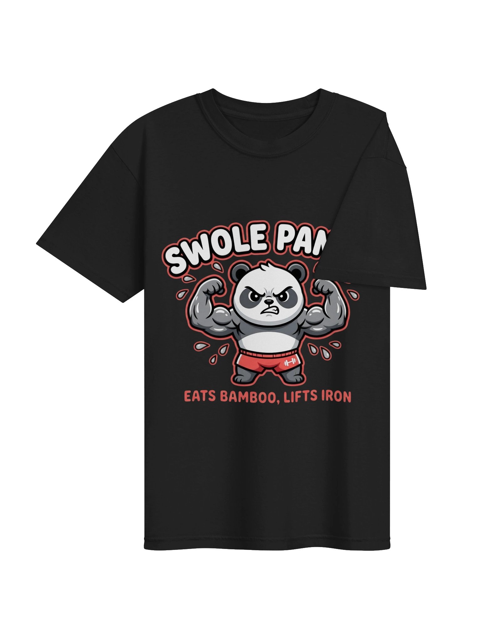 Swole Panda Heavyweight T-Shirt | Funny Gym Tee product image (5)