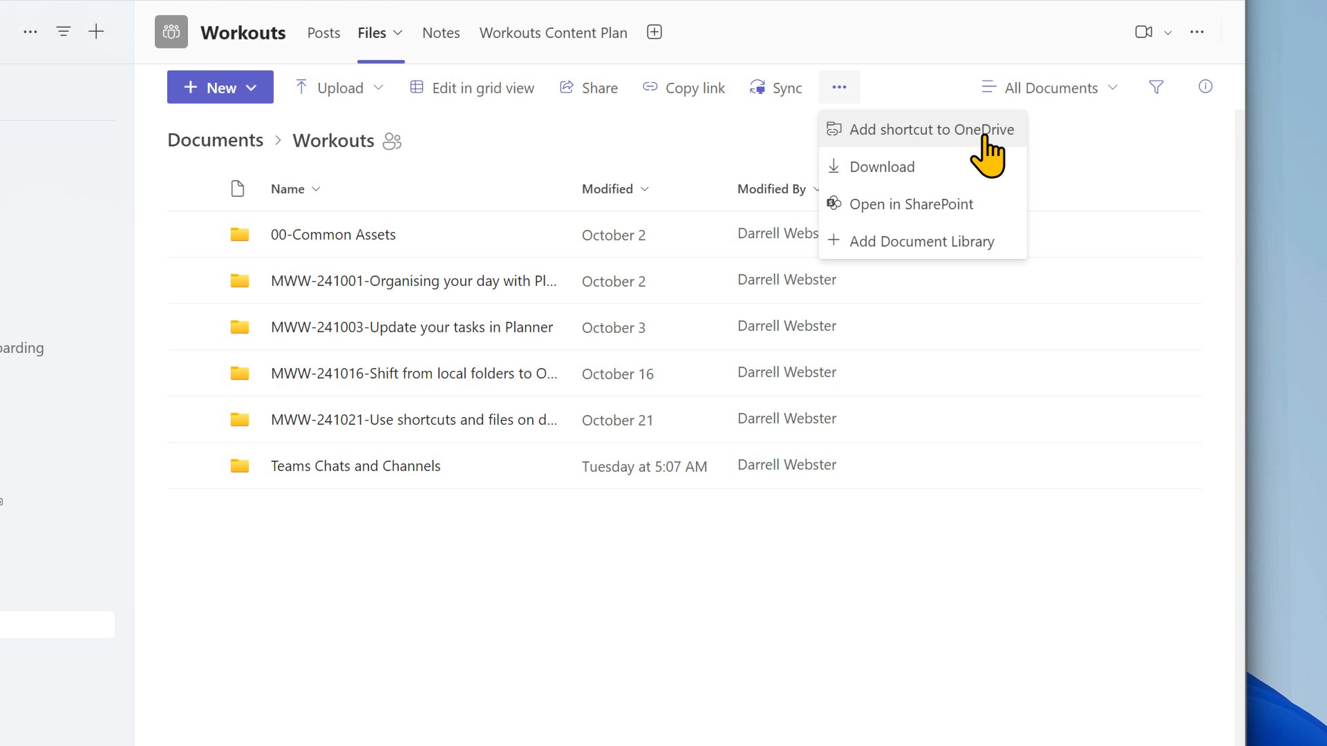 Use OneDrive shortcuts and files on demand - Workout card product image (2)