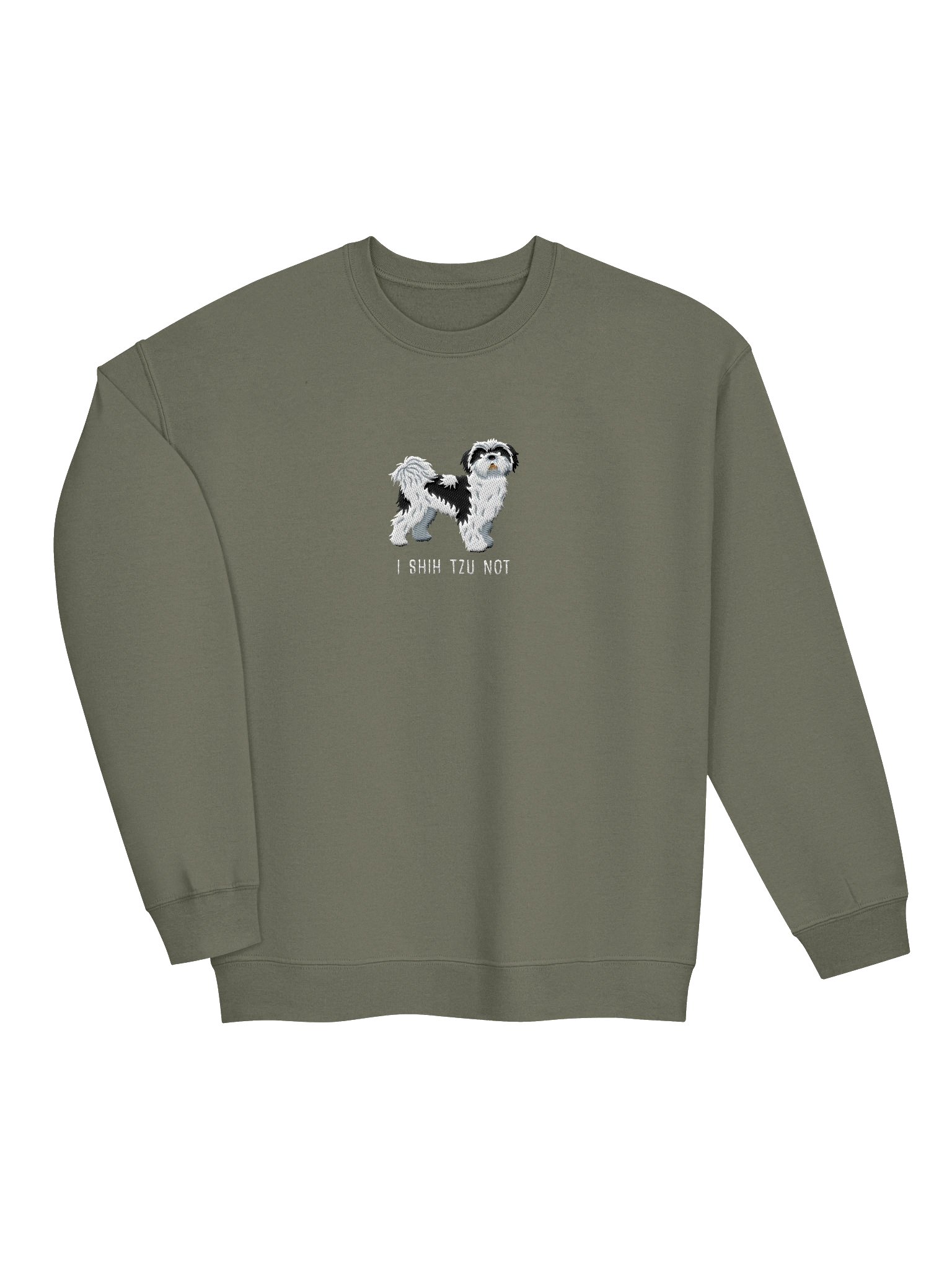 I Shih Tzu Not Sweatshirt (Embroidered) of a Shih Tzu(Black & White) product image (6)