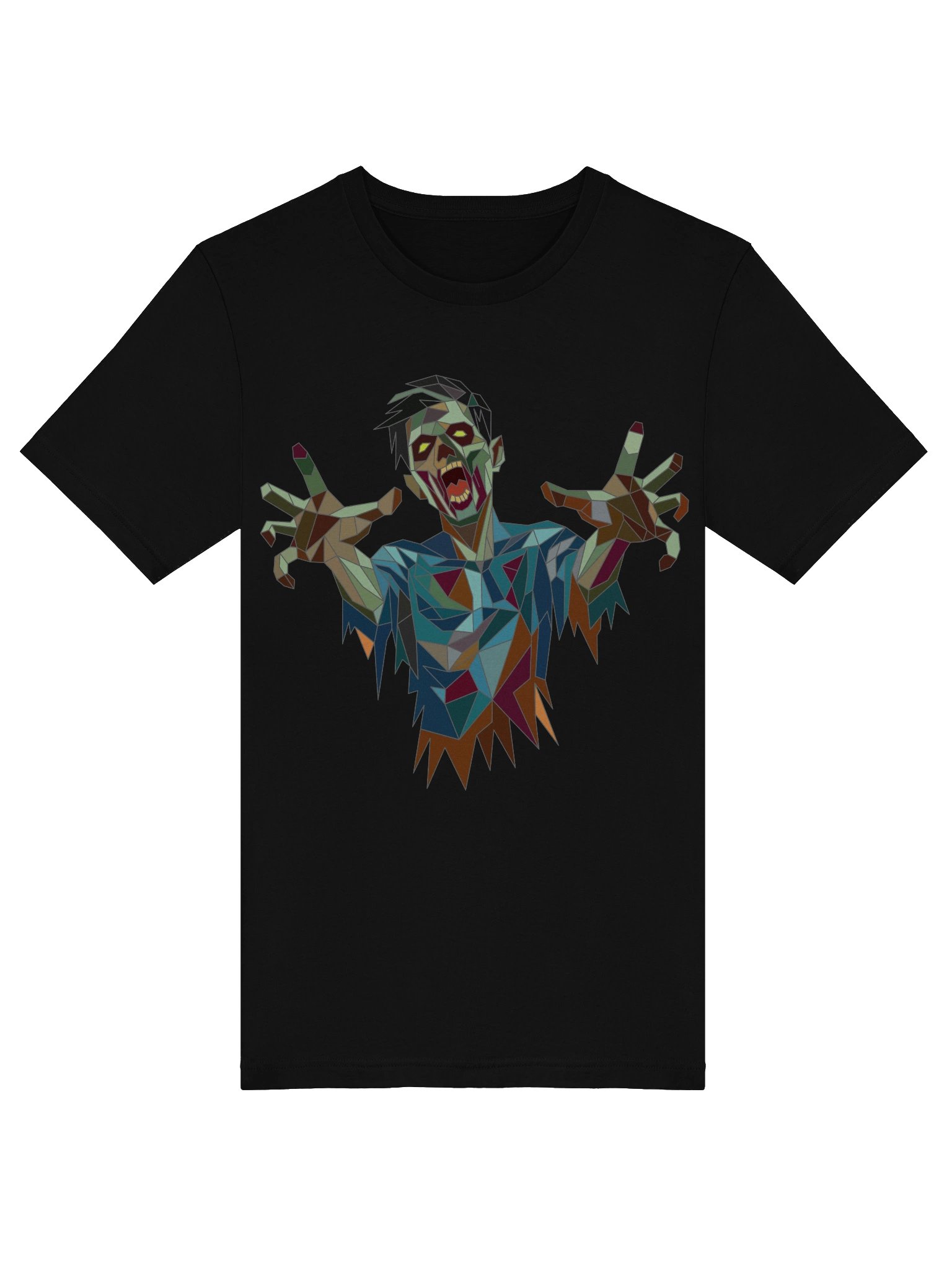Geometric Zombie Halloween T-Shirt | Spooky Season Graphic Tee product image (9)