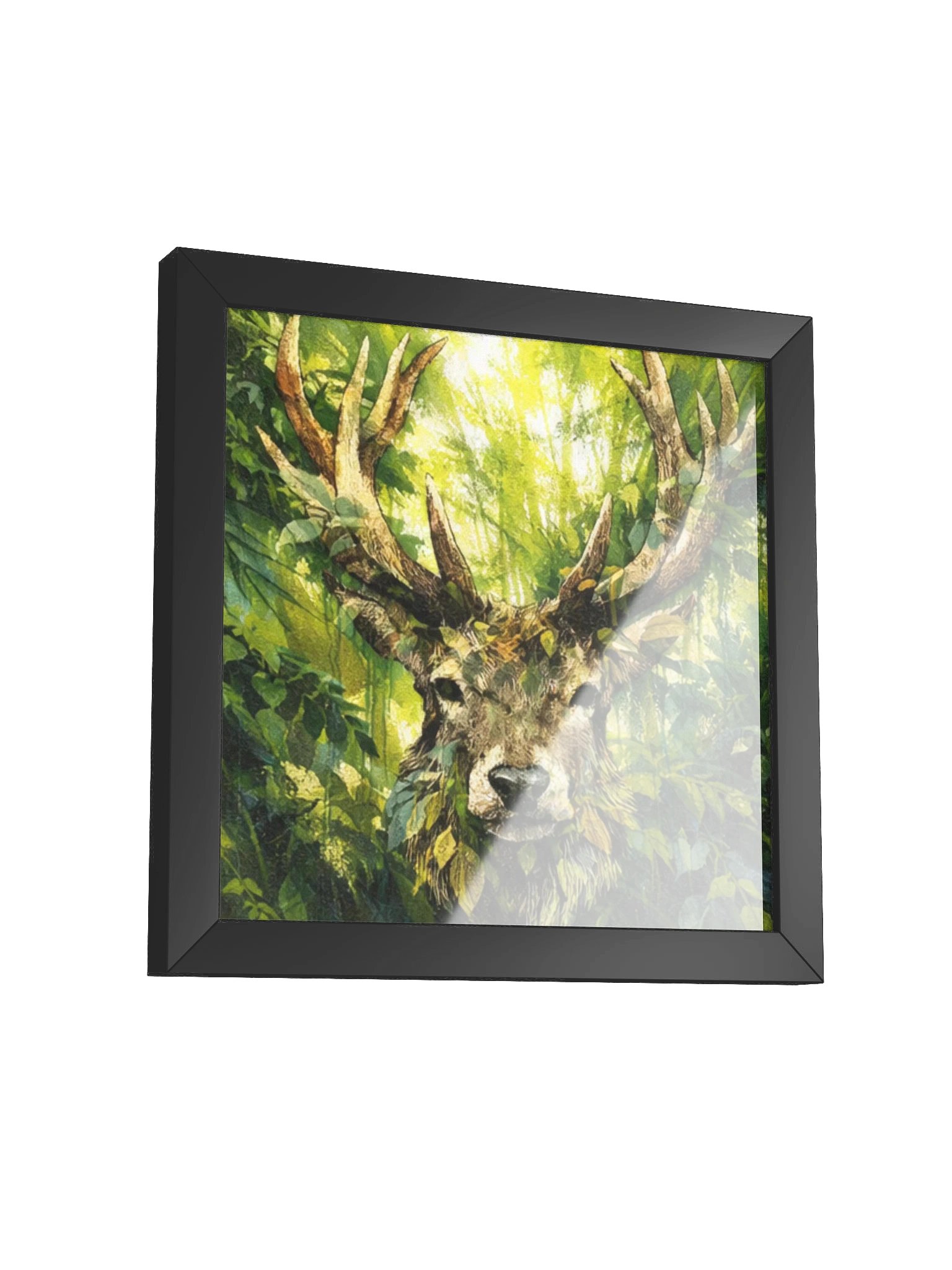 Symbiosis in the Green – Biophilic Awakening Vibrant Ayous Wood Framed Poster product image (33)