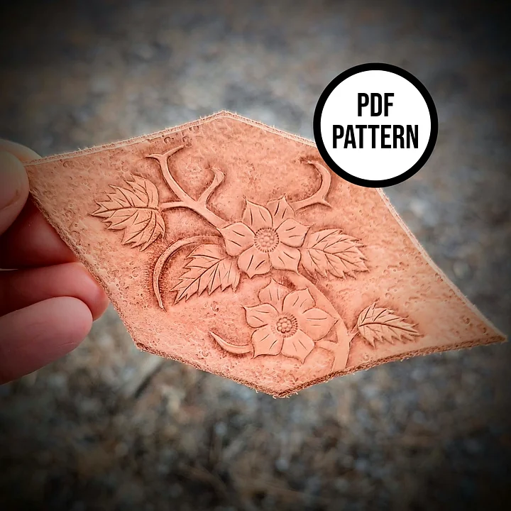 Wild Rose Leather Hair Stick - PDF Pattern for Leatherwork product image (2)
