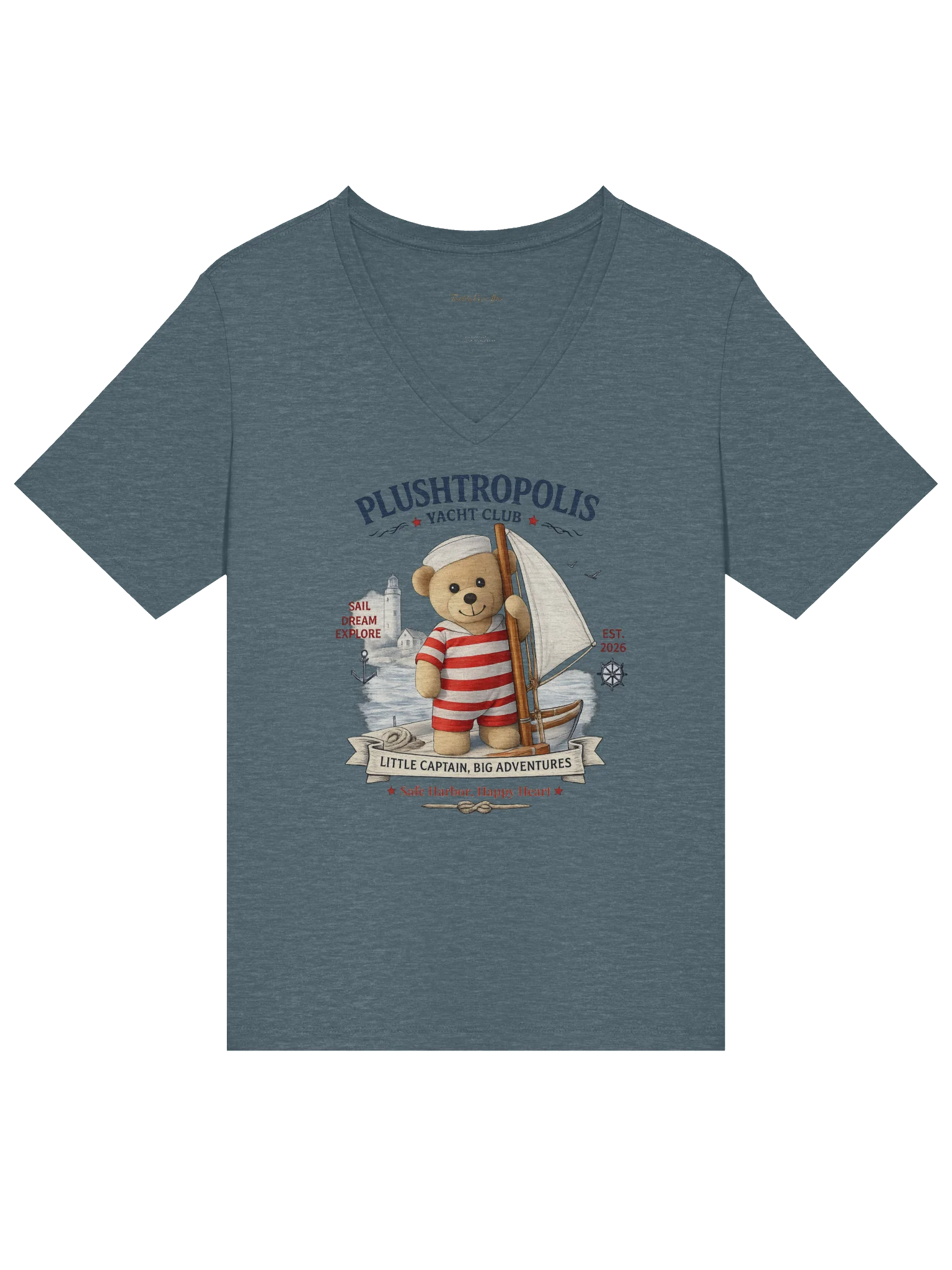 Plushropolis Yacht Club Women’s Relaxed V-Neck T-Shirt product image (3)